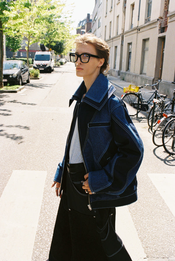 TWO-TONED V JACKET — The Aligned