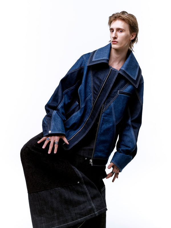 TWO-TONED V JACKET — The Aligned