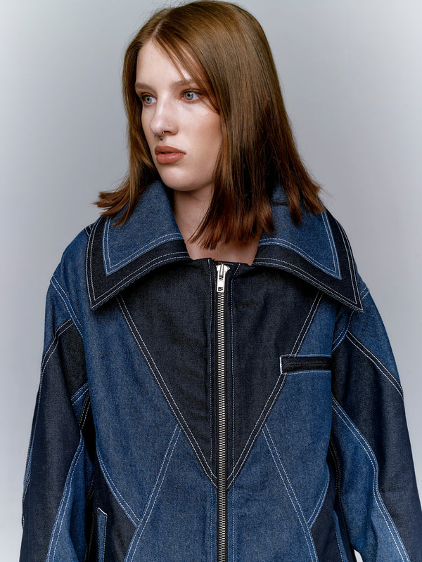 TWO-TONED V JACKET — The Aligned